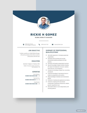 Global Mobility Manager Resume