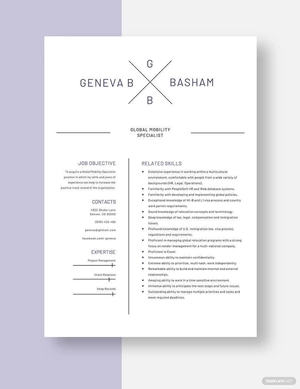 Global Mobility Specialist Resume