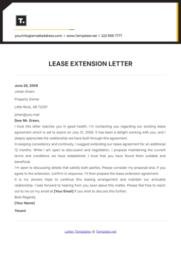 Free Lease Extension Letter Template to Edit Online
