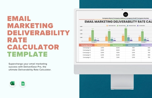 Email Marketing Deliverability Rate Calculator Template