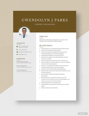 Forensic Case Manager Resume
