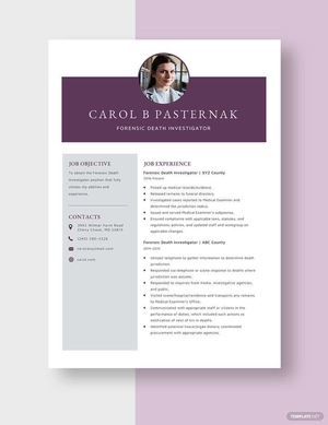 Forensic Death Investigator Resume
