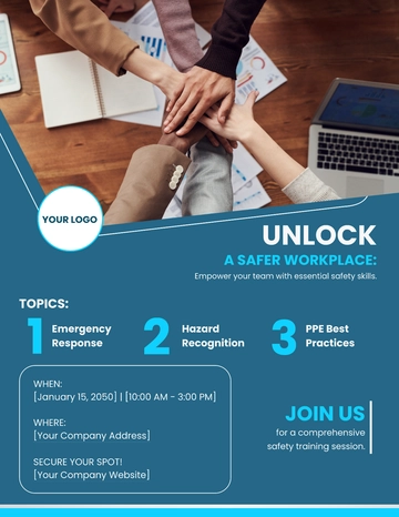 Free Workplace Safety Training Session Flyer Template to Edit Online
