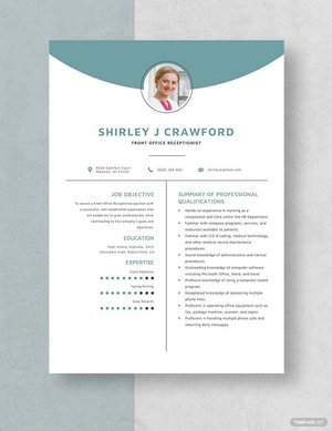 Front Office Receptionist Resume