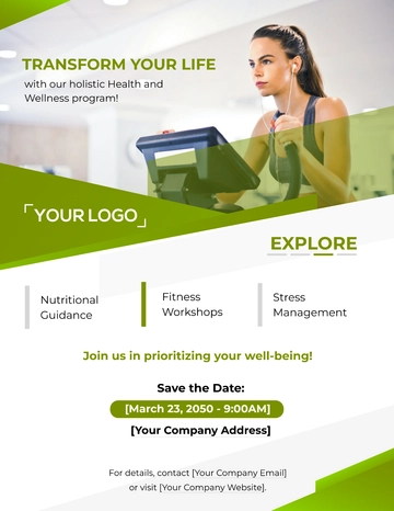 Free Health and Wellness Program Announcement Flyer Template to Edit Online
