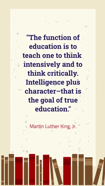 Free Martin Luther King Education Quote Template to Edit Online