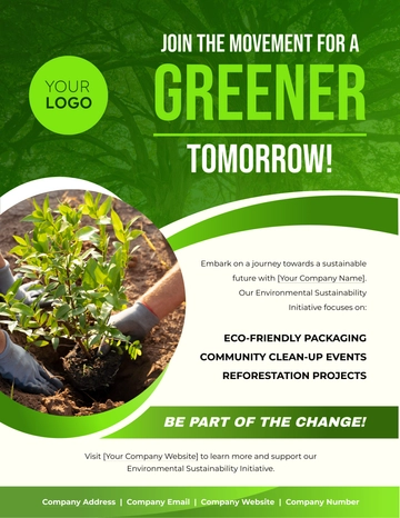 Free Environmental Sustainability Initiative Flyer Template to Edit Online