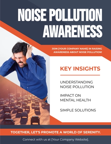 Free Noise Pollution Awareness Flyer Template to Edit Online