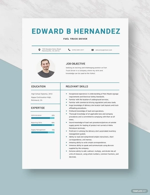 Fuel Truck Driver Resume