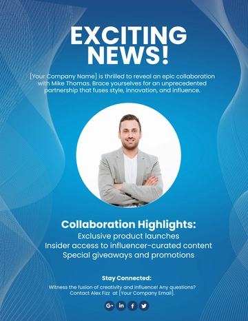 Free Influencer Partnership Announcement Flyer Template to Edit Online