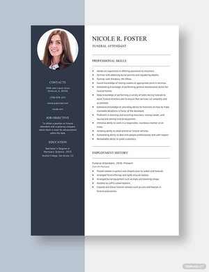 Funeral Attendant Resume