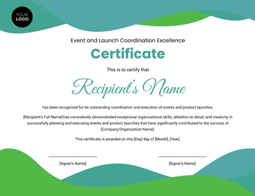 Free Event and Launch Coordination Excellence Certificate Template to Edit Online