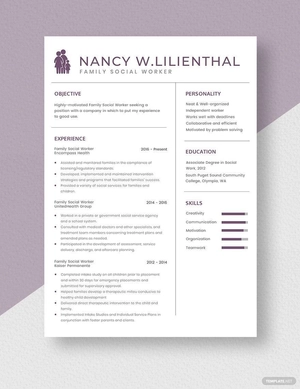 Family Social Worker Resume