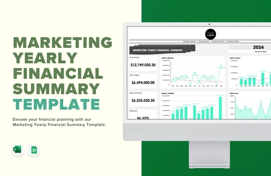 Marketing Yearly Financial Summary Template