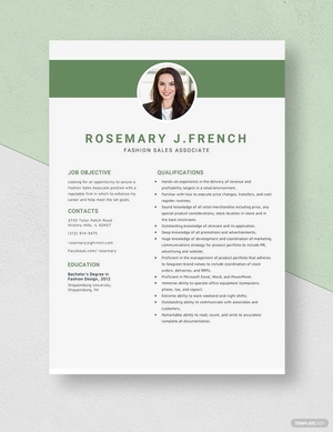 Fashion Sales Associate Resume