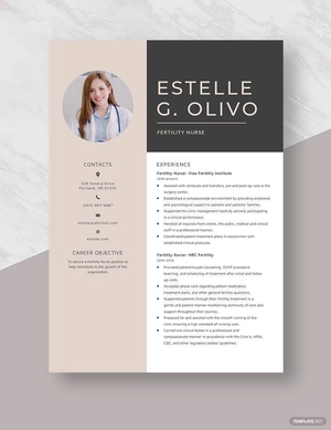 Fertility Nurse Resume