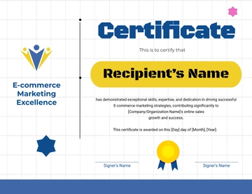 Free E-commerce Marketing Excellence Certificate Template to Edit Online