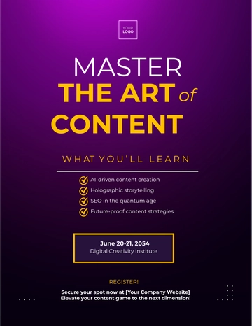Free Content Marketing Workshop Flyer Template to Edit Online