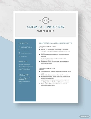 Film Producer Resume