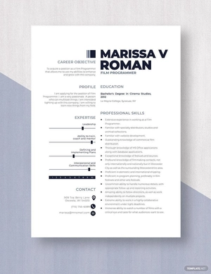 Film Programmer Resume
