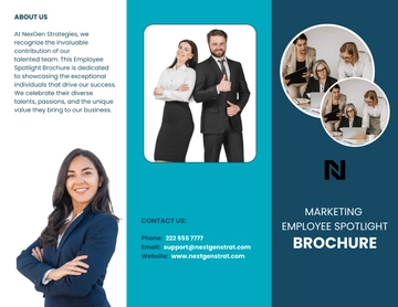 Free Marketing Employee Spotlight Brochure Template to Edit Online