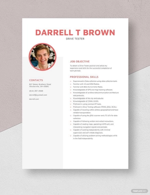 Drive Tester Resume