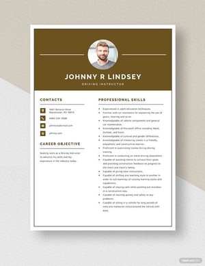 Driving Instructor Resume