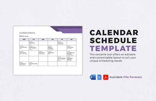 Calendar Schedule Template