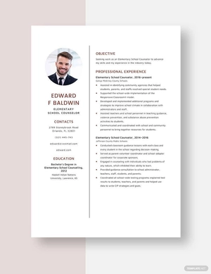 Elementary School Counselor Resume