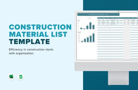Construction Material List Template