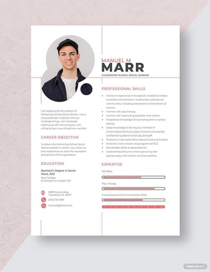 Elementary School Social Worker Resume