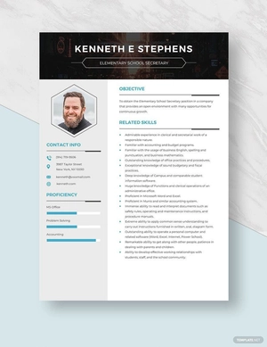 Elementary School Secretary Resume