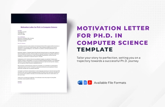 Motivation Letter for Ph.D. in Computer Science Template