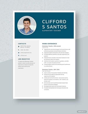 Elementary Teacher Resume