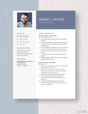 Elevator Inspector Resume