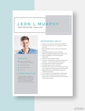 Engineering Analyst Resume