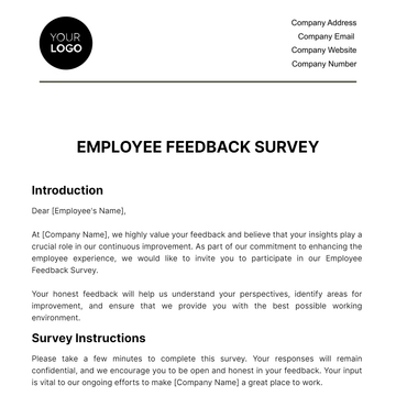 Free Employee Feedback Survey HR Template to Edit Online