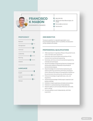 Environmental Engineer Resume