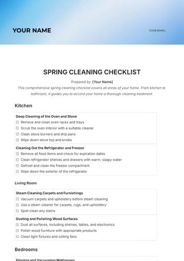 Free Aesthetic Spring Cleaning Checklist Template to Edit Online