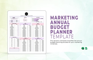 Marketing Annual Budget Planner Template