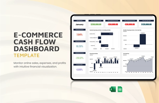 E-commerce Cash Flow Dashboard Template