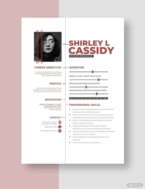 Event Manager Resume
