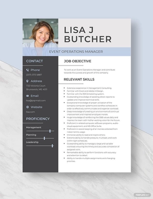 Event Operations Manager Resume