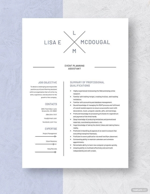 Event Planning Assistant Resume