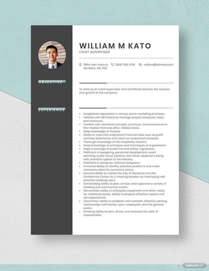 Event Supervisor Resume
