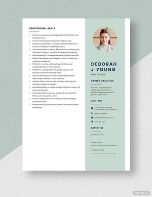 Family Pastor Resume
