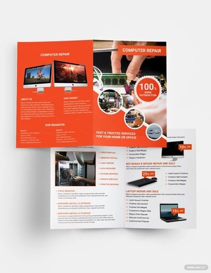 Sample Computer Repair Bi-Fold Brochure Template