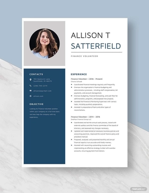 Finance Volunteer Resume