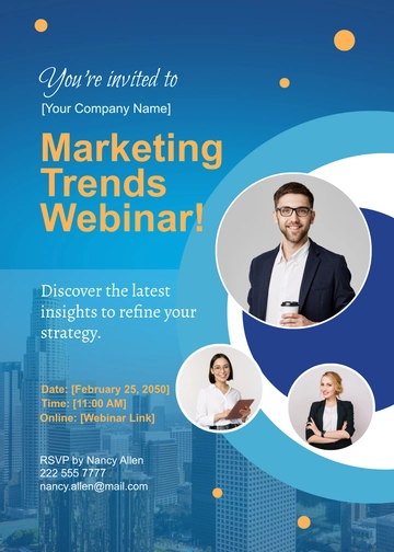 Free Marketing Trends Webinar Invitation Card Template to Edit Online