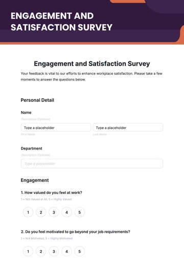 Free Survey Template to Edit Online